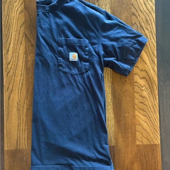 Carhartt Men's Navy Short Sleeve Tee with Pocket - Picture 3 of 4